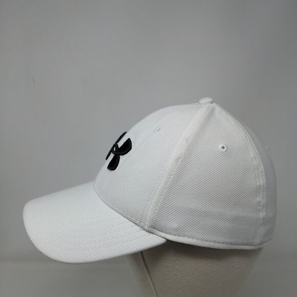Under Armour Fitted Hat White L/XL Classic Fit Blitzing Embroidered 6 Panel - Picture 3 of 10